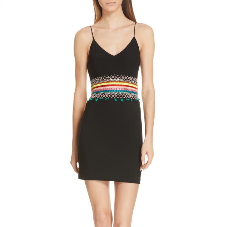 Alice + Olivia Loralee Embroidered Mini Dr